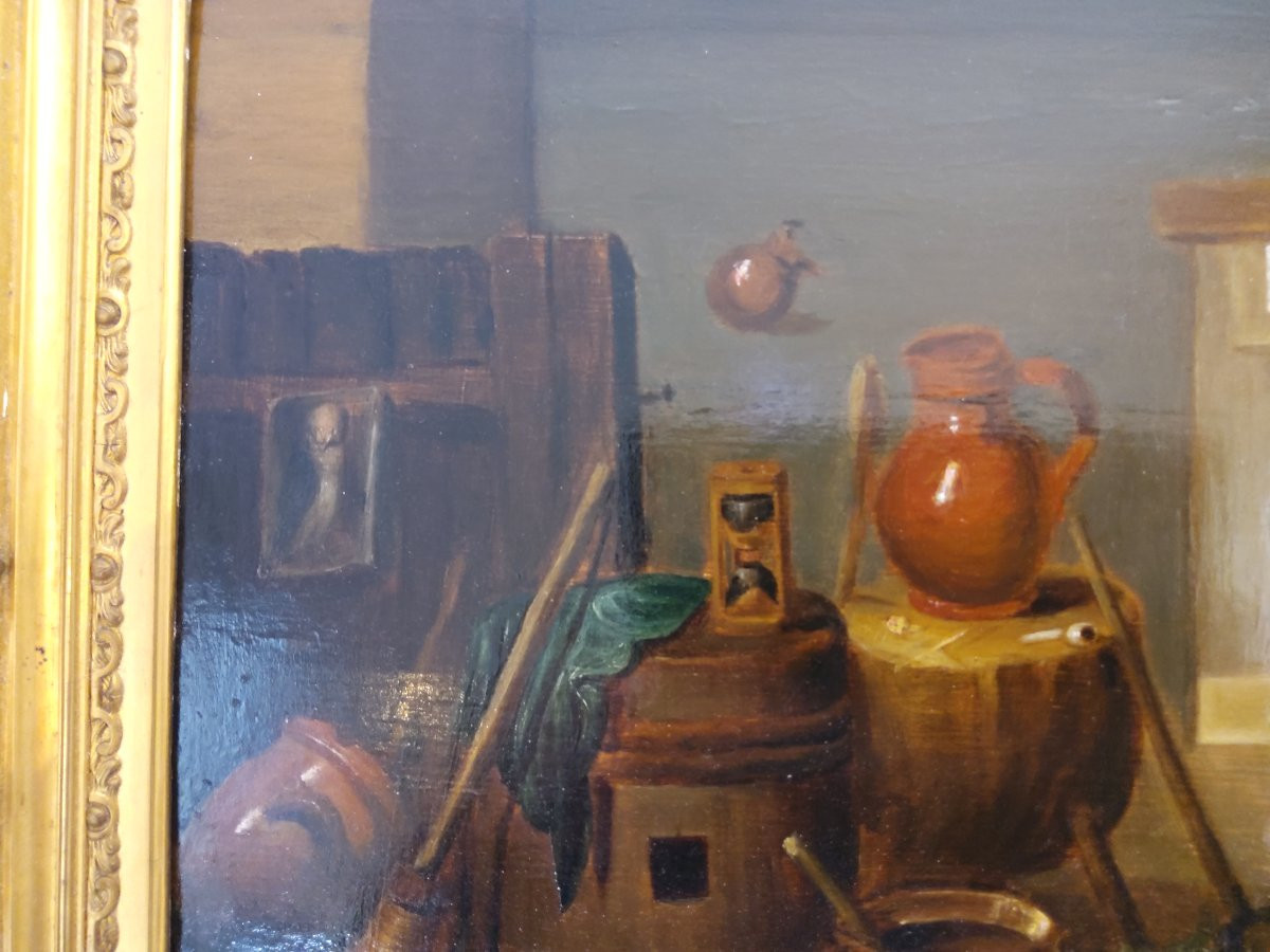 Dutch Interior Scene, Circle Of David Teniers, 17th Century-photo-3